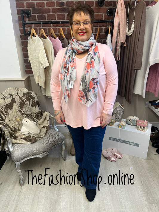 Pammie pink fine knit jumper 16-22