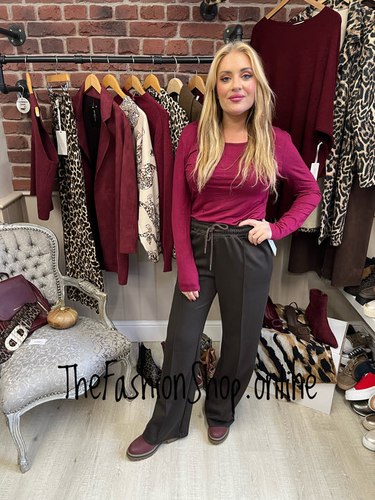 Sasha brown front seam jogger 8-14
