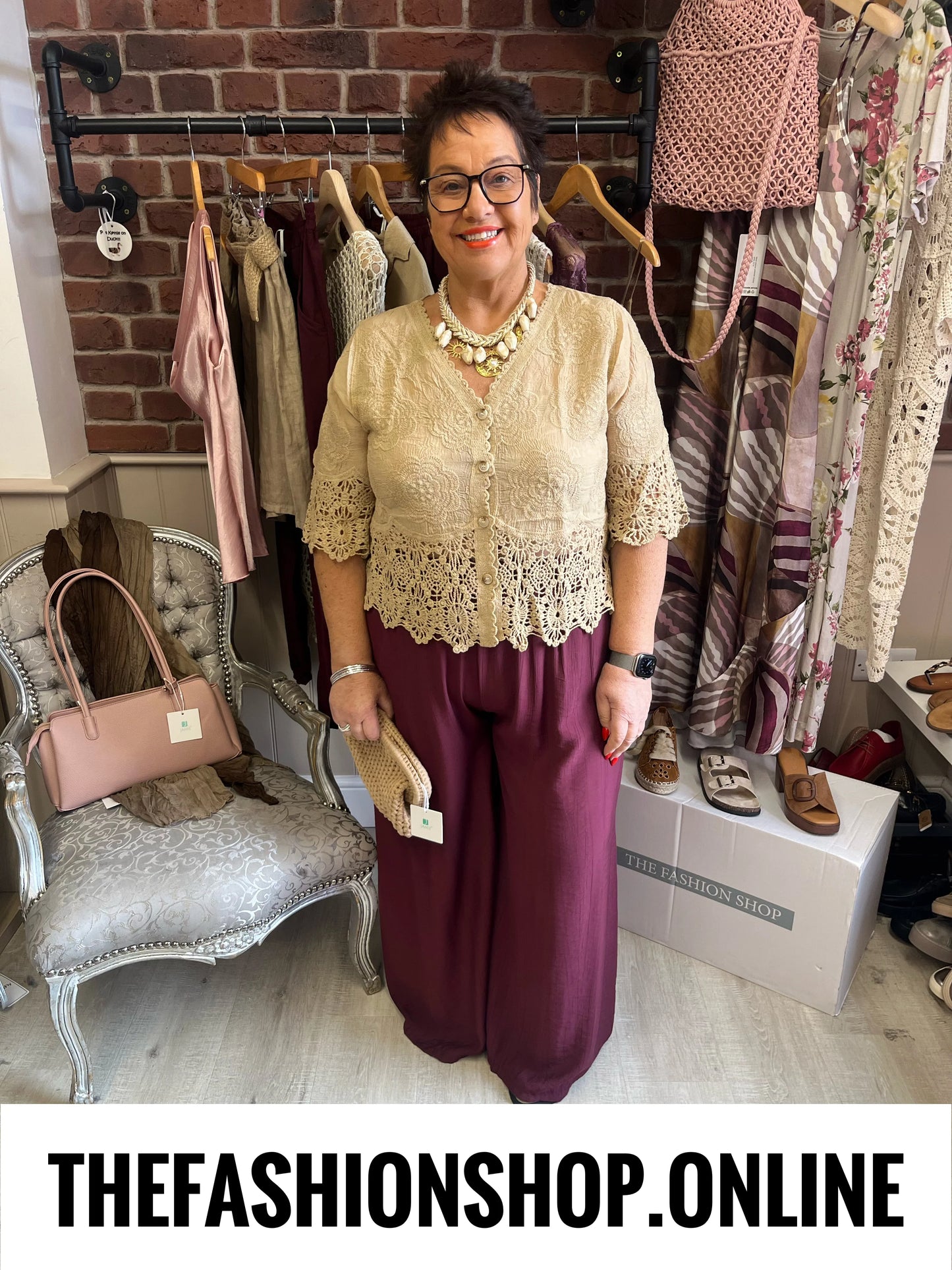 Sienna camel lace blouse 8-16