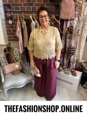 Sienna camel lace blouse 8-16