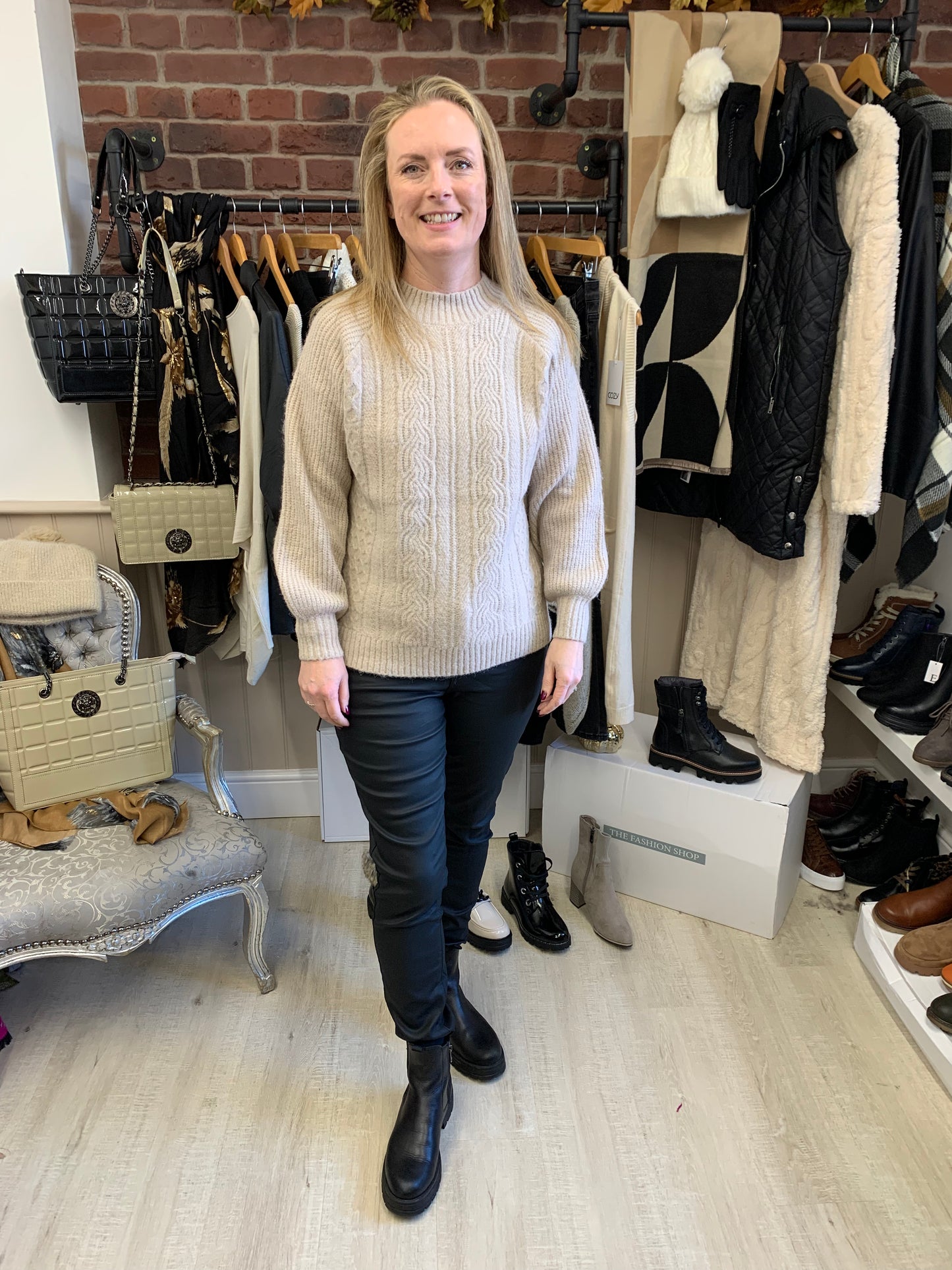 Beige heritage cable jumper sizes 10-16