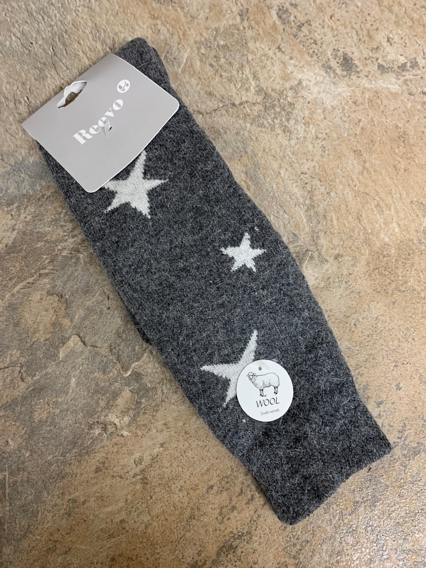 Wool mix large star socks sizes 3-7