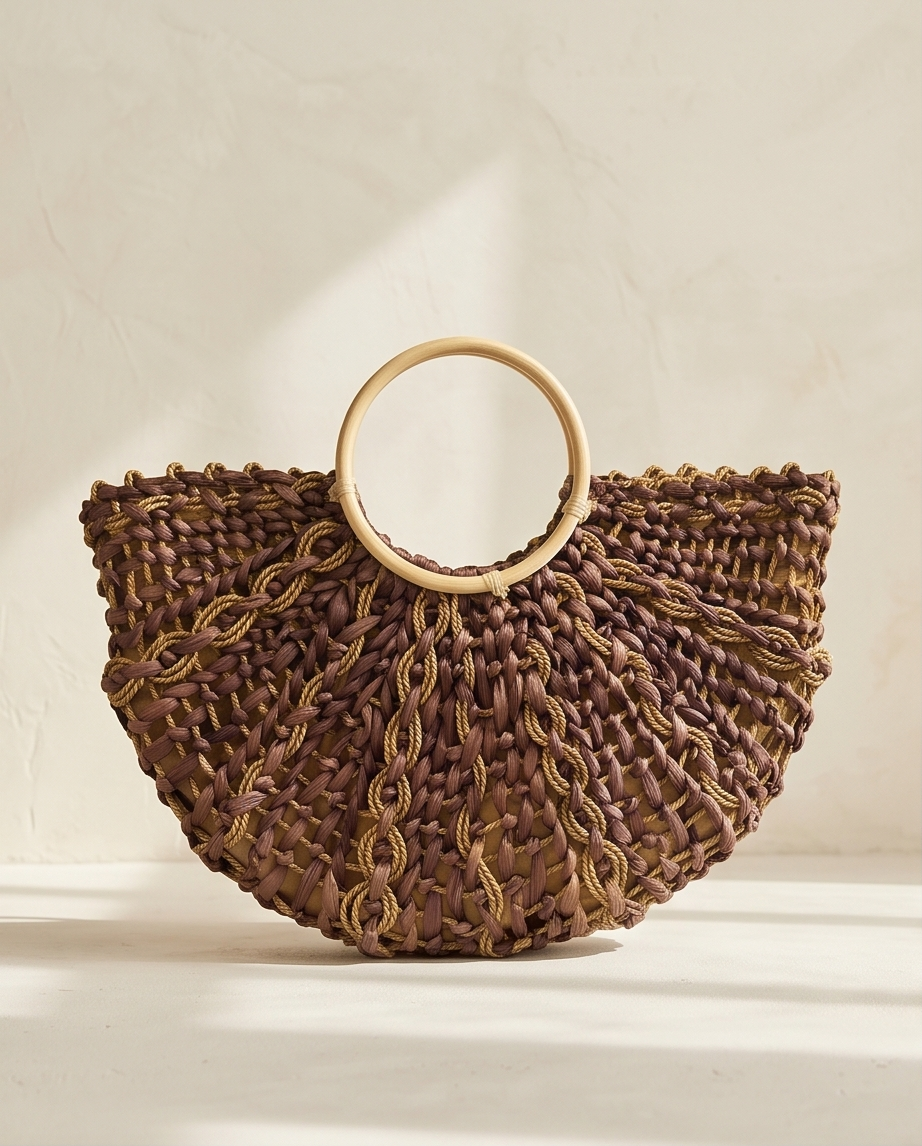 Brisbane mulberry ombre woven bag