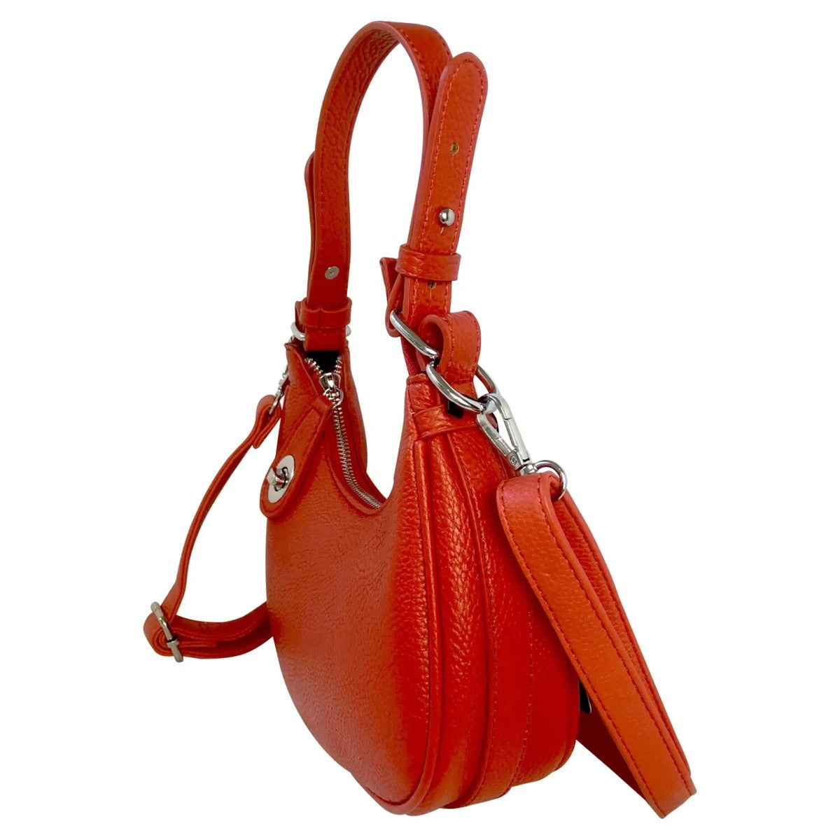 Tara Red Turn Lock Handle Bag with Shoulder strap