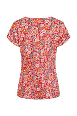 Weird Fish Paw Paw tango red organic cotton T-shirt sizes 8-22