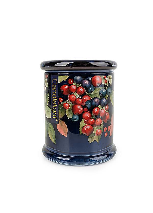 Candlelight Large Glass Lidded Jar Cranberry and Juniper