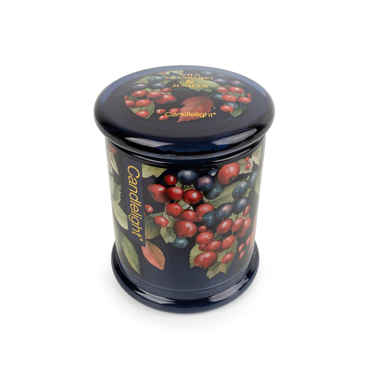 Candlelight Large Glass Lidded Jar Cranberry and Juniper