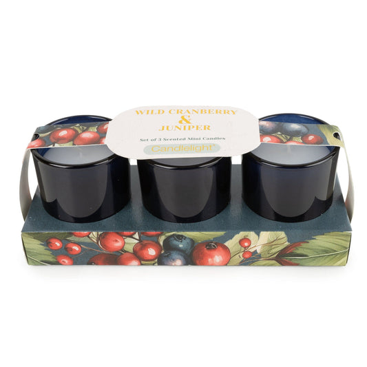 Candlelight Set of 3 Voltives Wild Cranberry and Juniper
