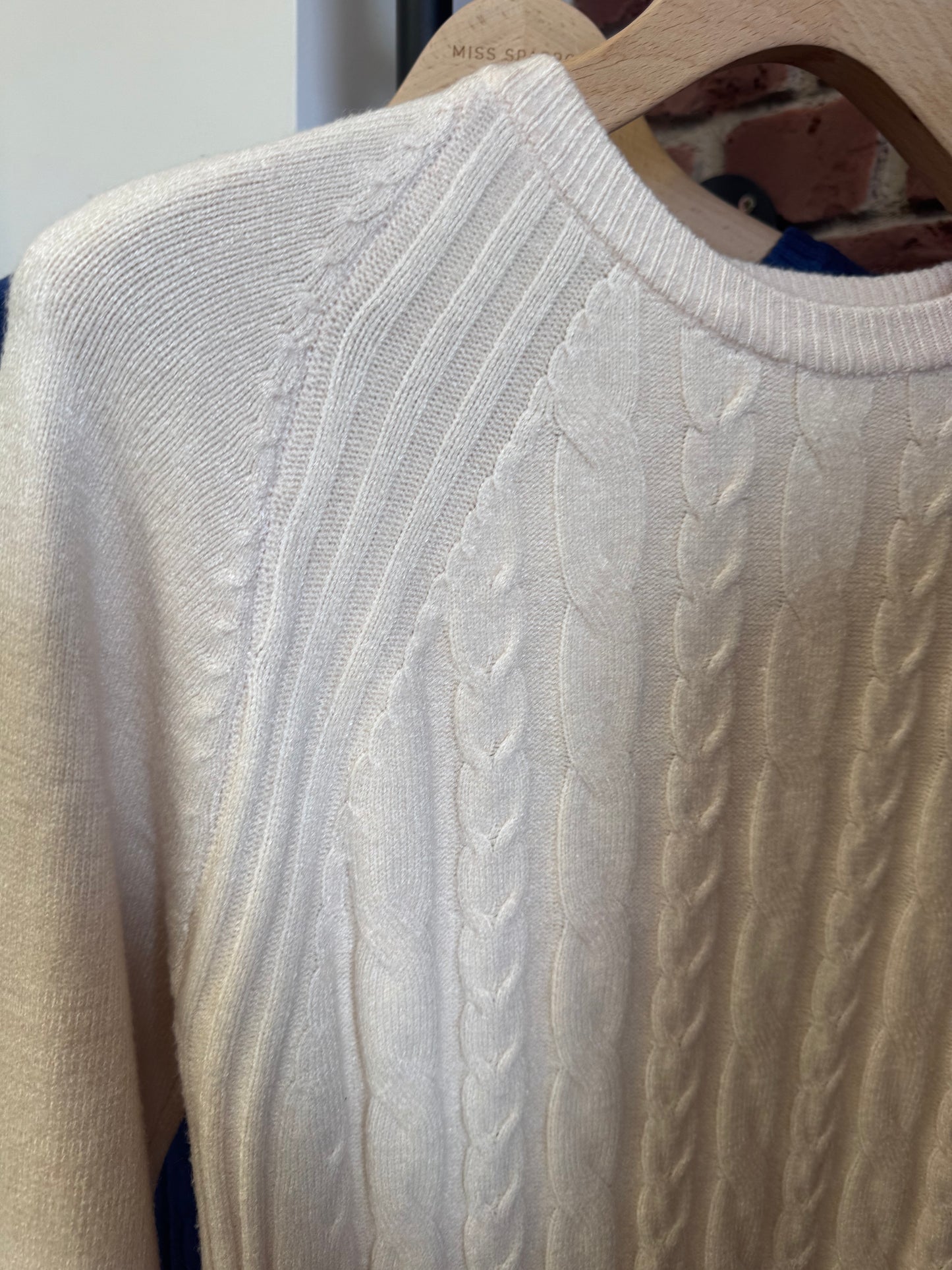 Rosie cream cashmere mix cable knit jumper 12-16