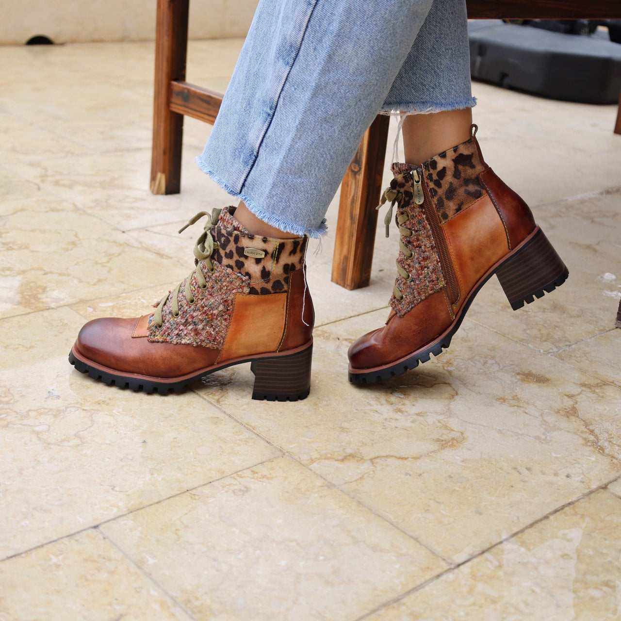 Laura Vita Onao Leather Marron Tan boots sizes 4-8(37-41)