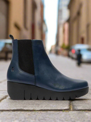 Fly Vaze Burn navy leather Chelsea boot sizes 4-8