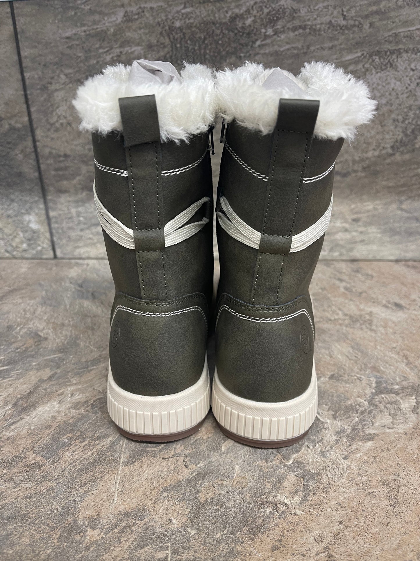 Khaki high top winter boots sizes 3-8
