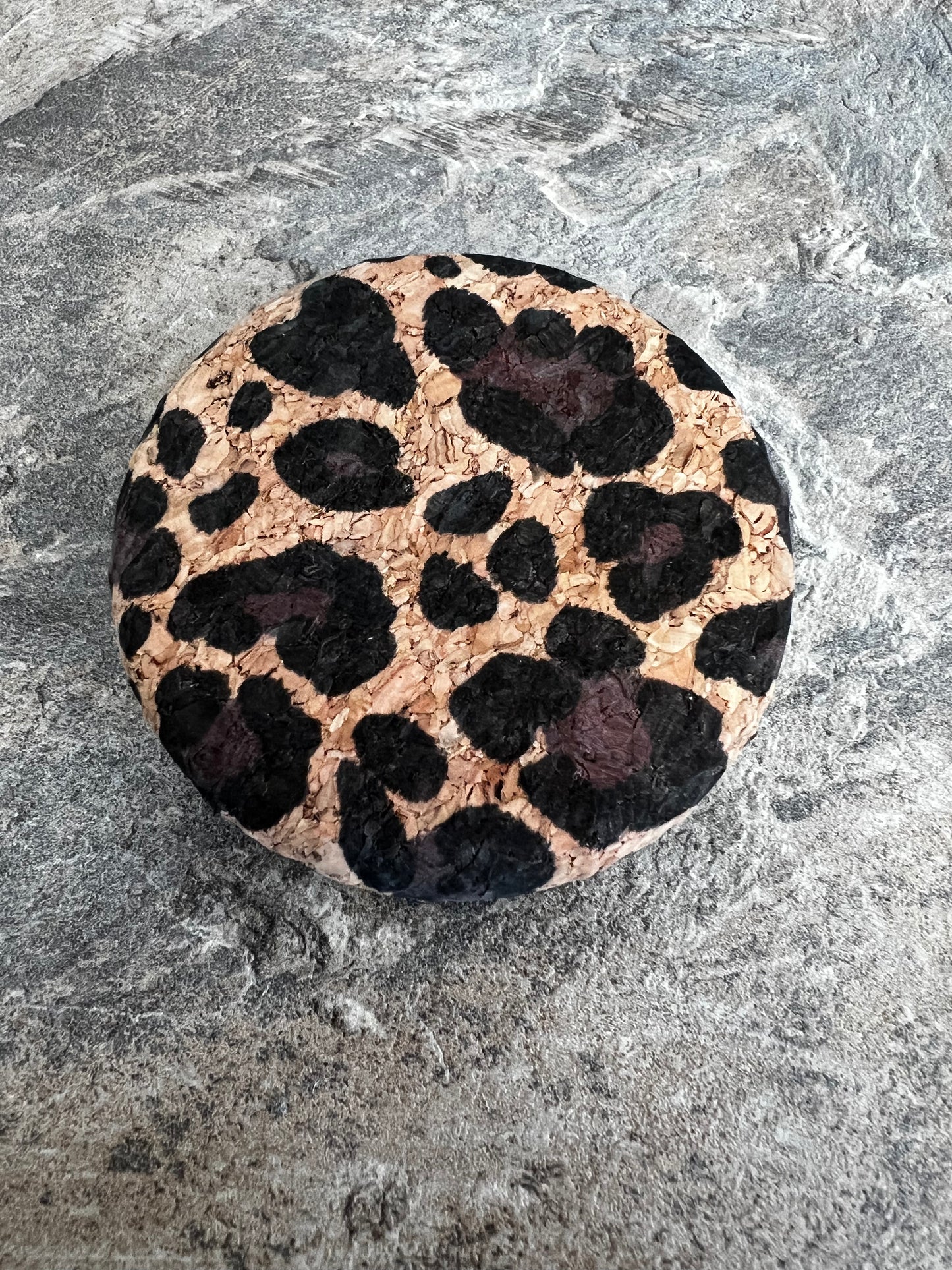 Leopard print compact mirror