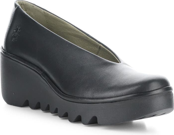 Fly of London Beso Dublin black leather wedge shoes sizes 4-8