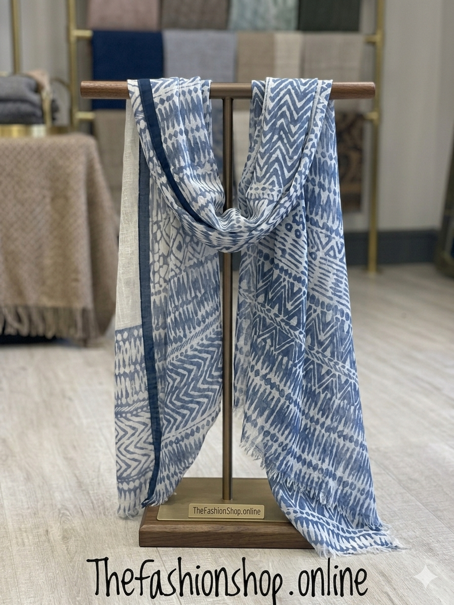 Blue abstract scarf