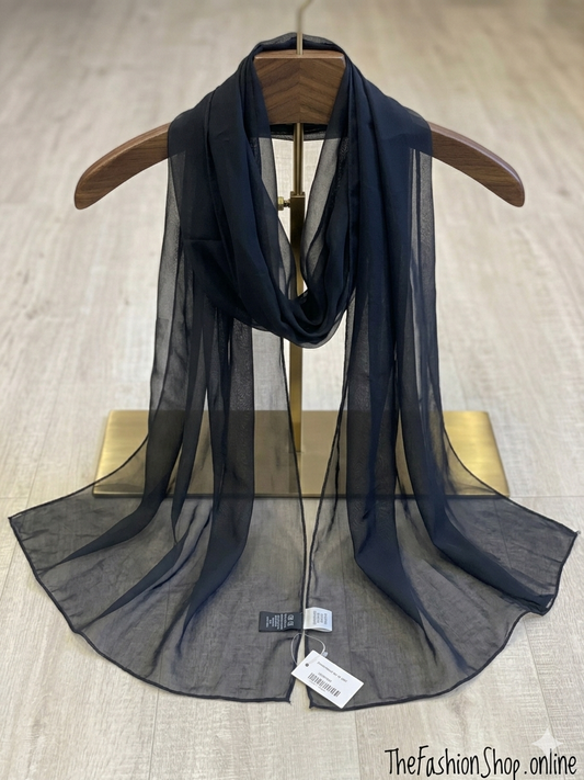 Black lightweight neck scarf