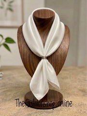 White neck tie with ring