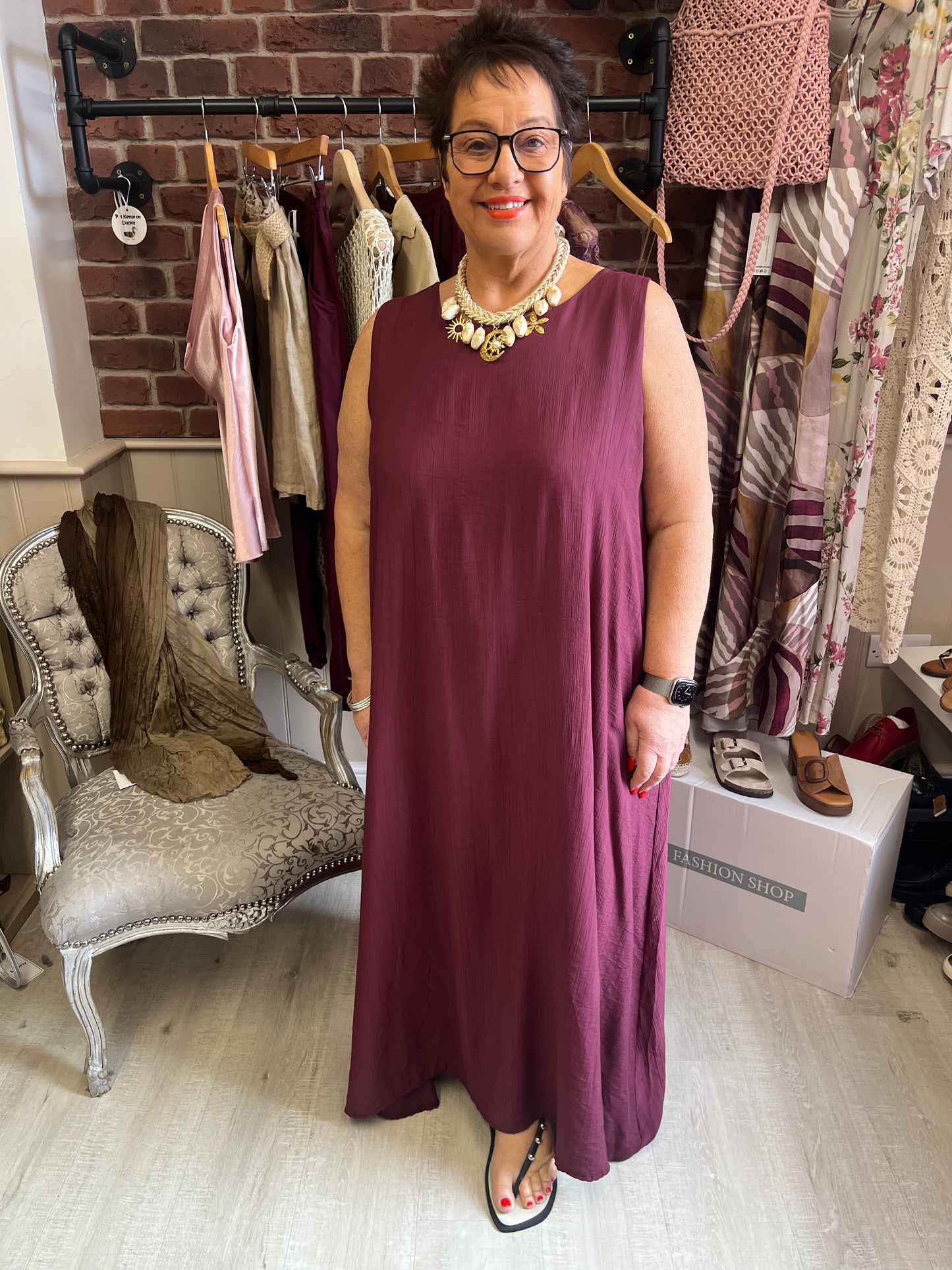 Athena wine maxi dress 14-24