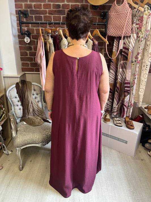 Athena wine maxi dress 14-24