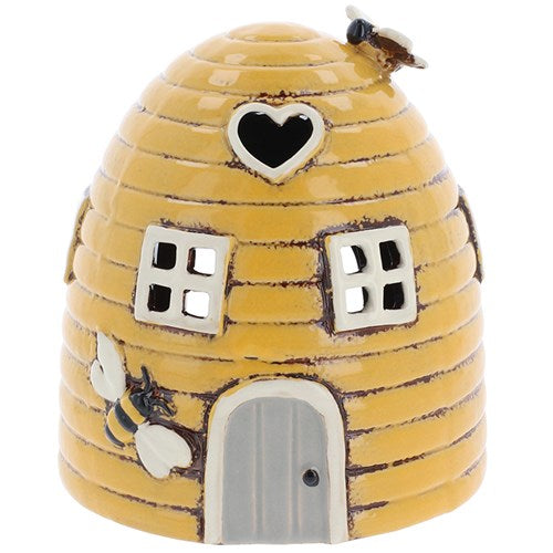 Village Pottery Beehive Dome Yellow House Tea Light