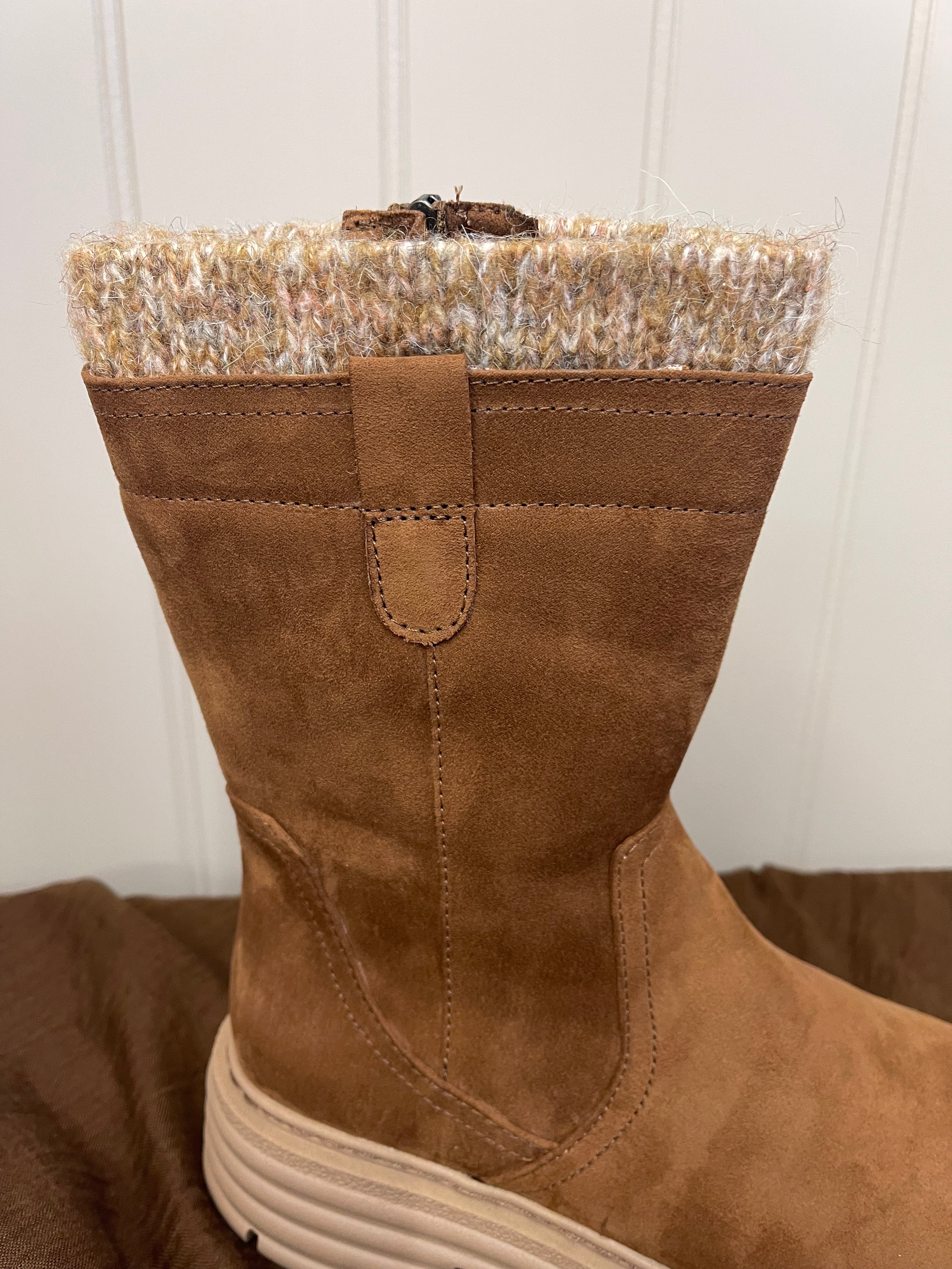 Marco Tozzi nut mid calf boot with side zip sizes 4 9 The