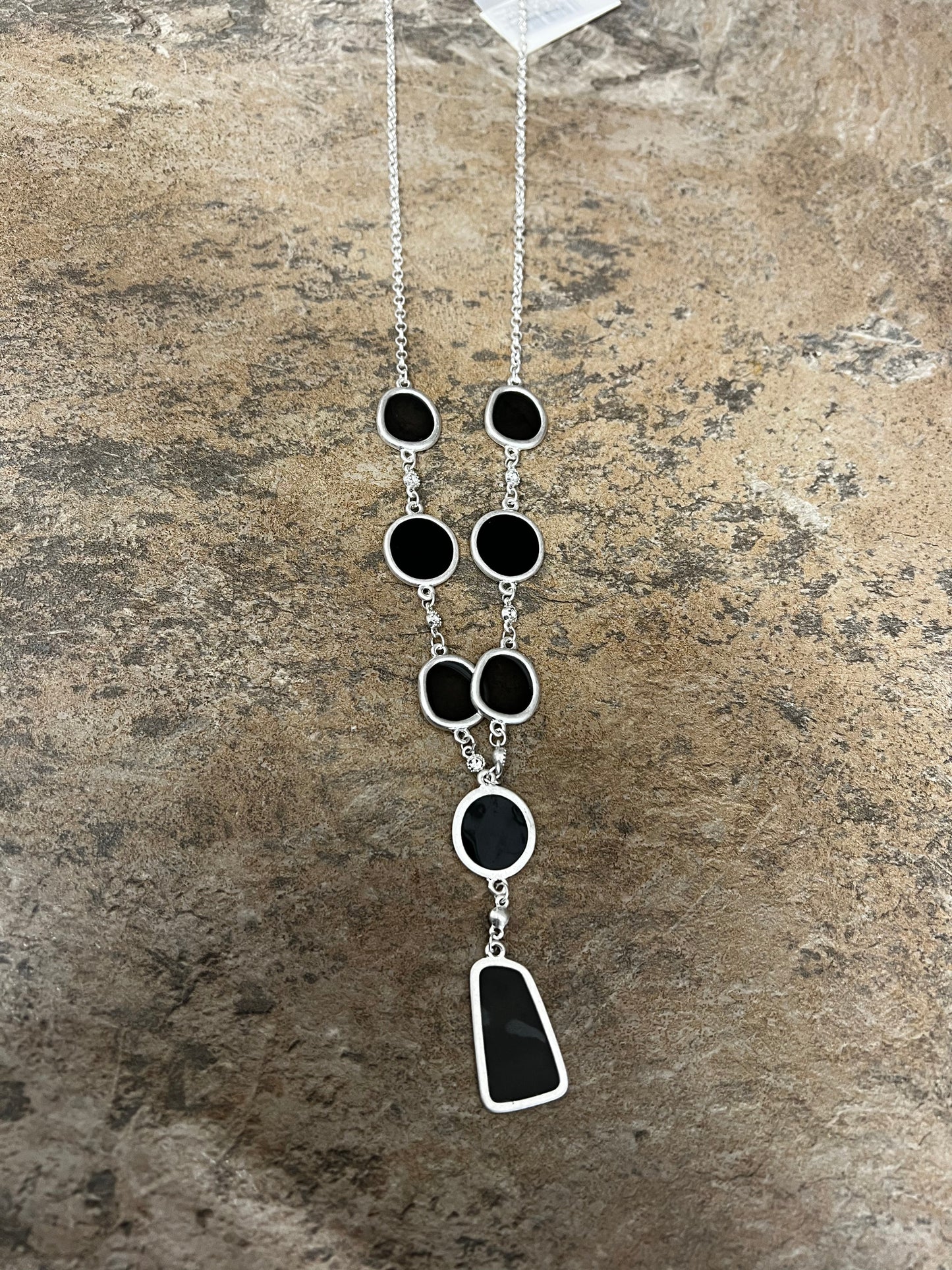 Envy stained glass silver necklace