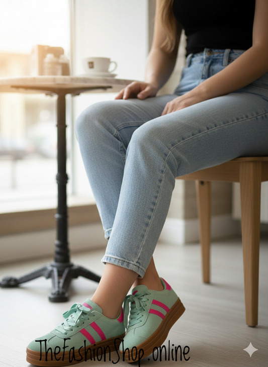 Dolly green and pink platform trainers sizes 3-7.5 (EU 36-41)