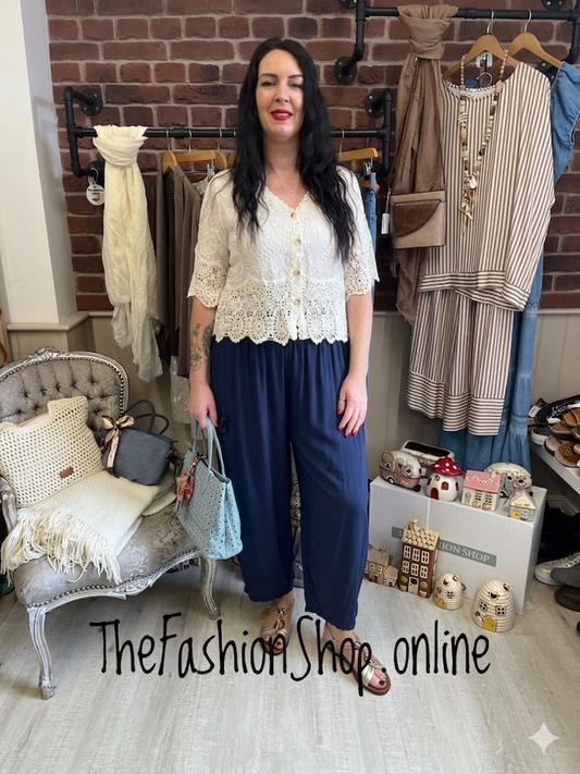 Dana navy relaxed trousers 12-20
