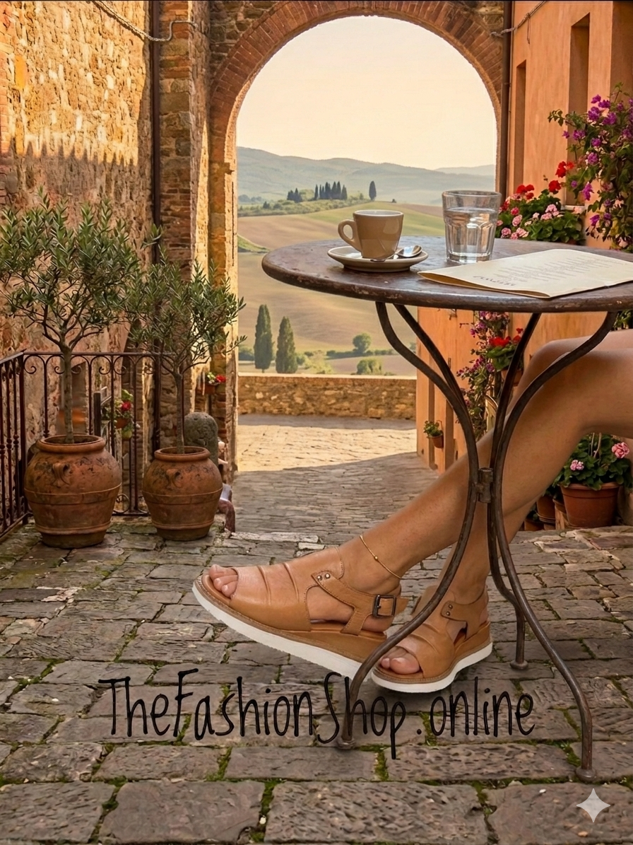 Modella Lyra tan leather sandals sizes 4-8 (37-41)