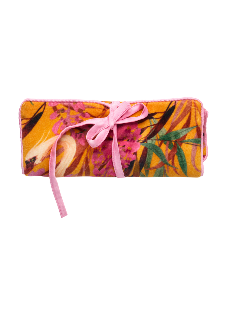 Powder Jewellery Roll Floral Study Oriental Crane