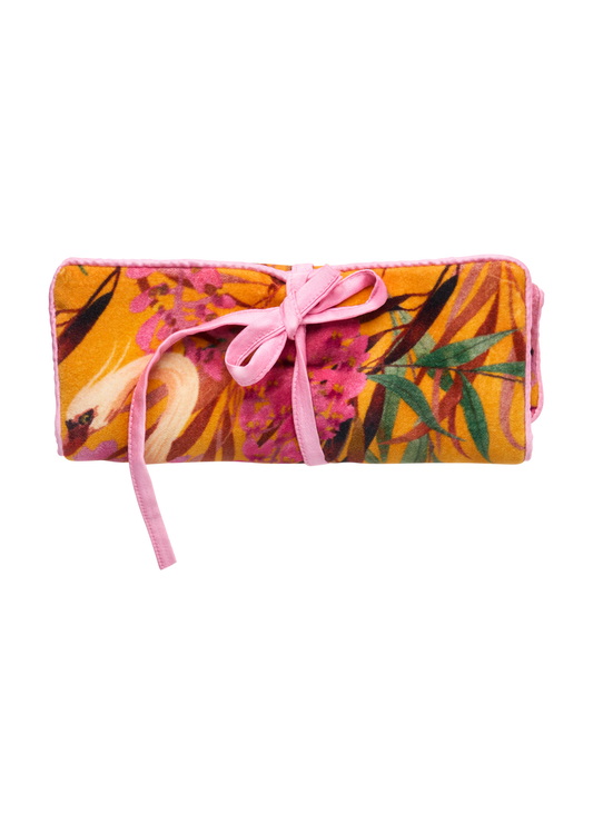 Powder Jewellery Roll Floral Study Oriental Crane