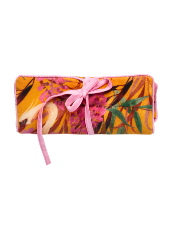 Powder Jewellery Roll Floral Study Oriental Crane
