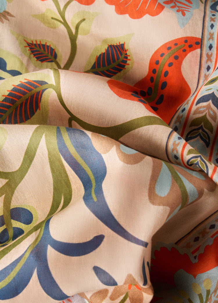 Powder Folky Floral Scarf Coconut