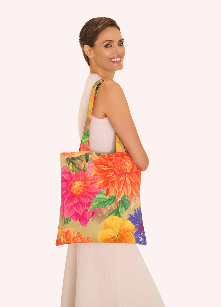 Powder Bountiful Blooms Canvas Tote Bag
