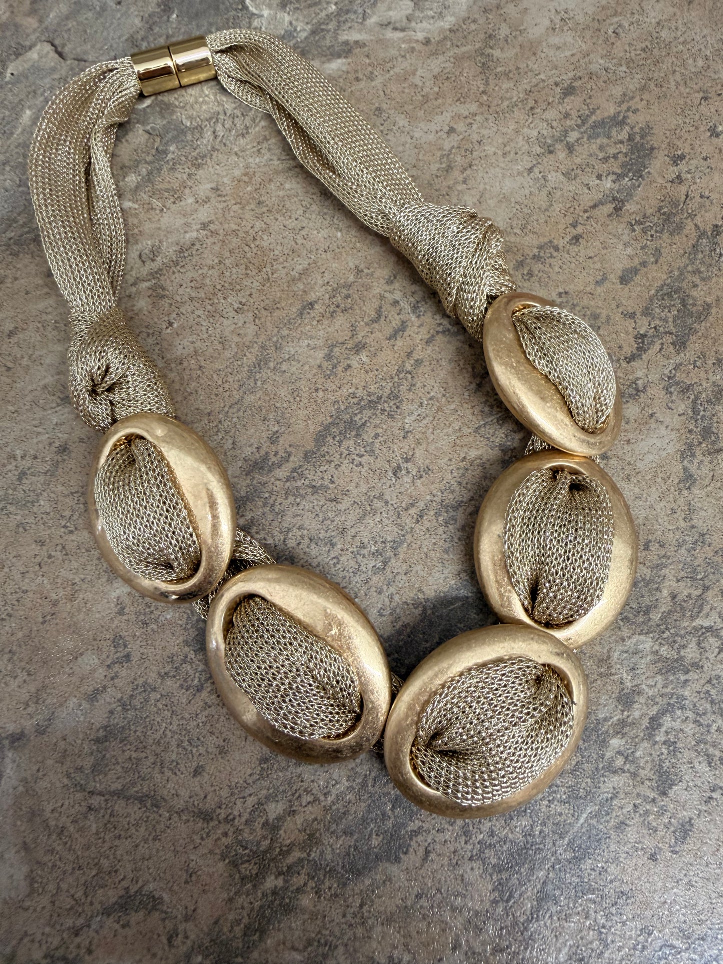 Antique Gold Links Statement Necklace