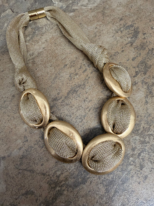 Antique Gold Links Statement Necklace