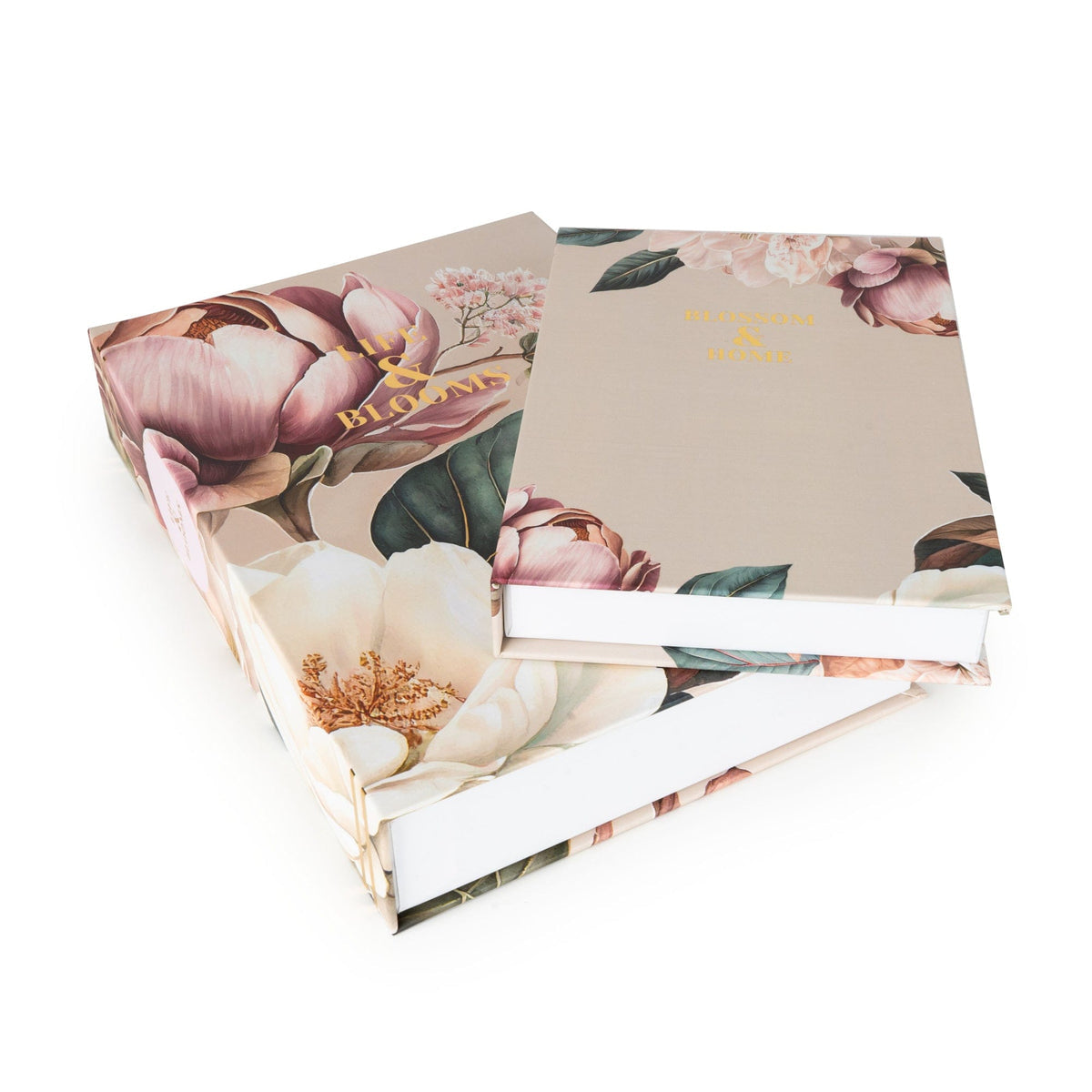 Candlelight Set of 2 book boxes Florals Peony And Water Lily