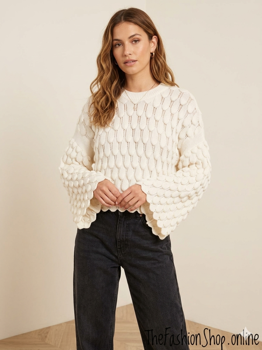 Eloise cream petal jumper 8-16
