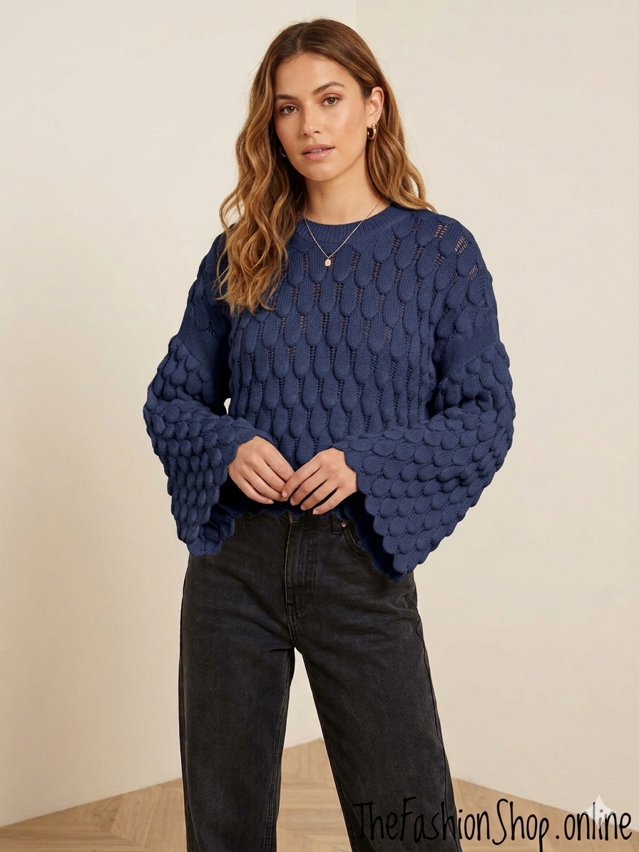 Eloise navy petal jumper 8-16