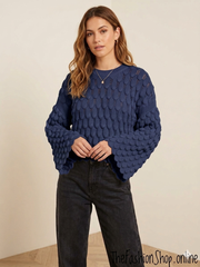 Eloise navy petal jumper 8-16