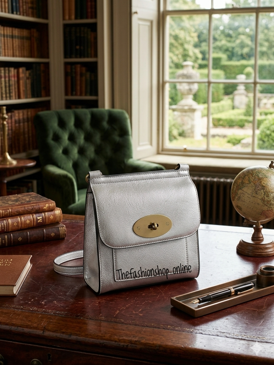 Large Silver messenger bag