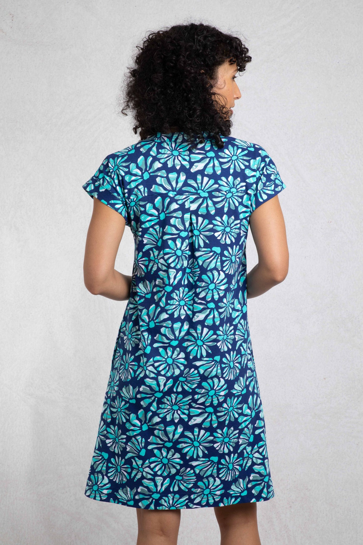Weird Fish Suffolk's aquamarine organic jersey dress sizes 8-22