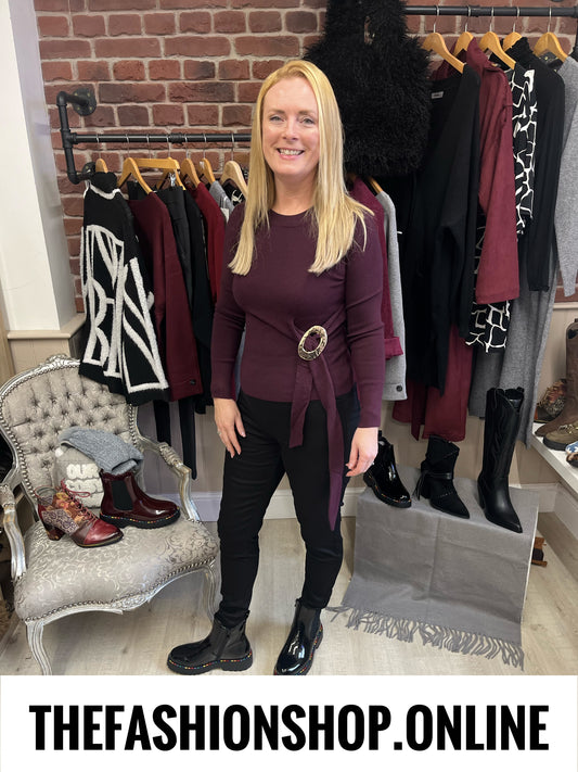 Elsie damson fine knit jumper 8-14
