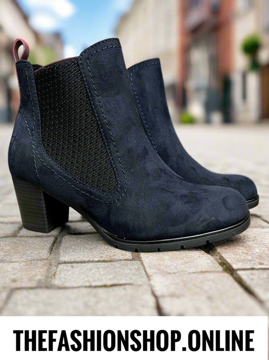 Marco Tozzi navy heeled Chelsea ankle boot 4-9