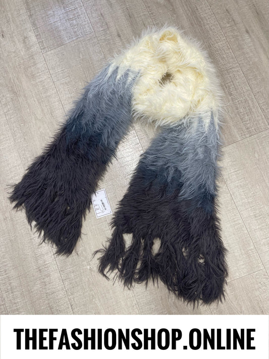 Grey ombre fluffy scarf