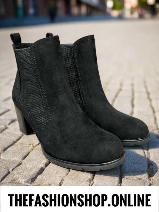 Marco Tozzi black heeled Chelsea ankle boot 4-9