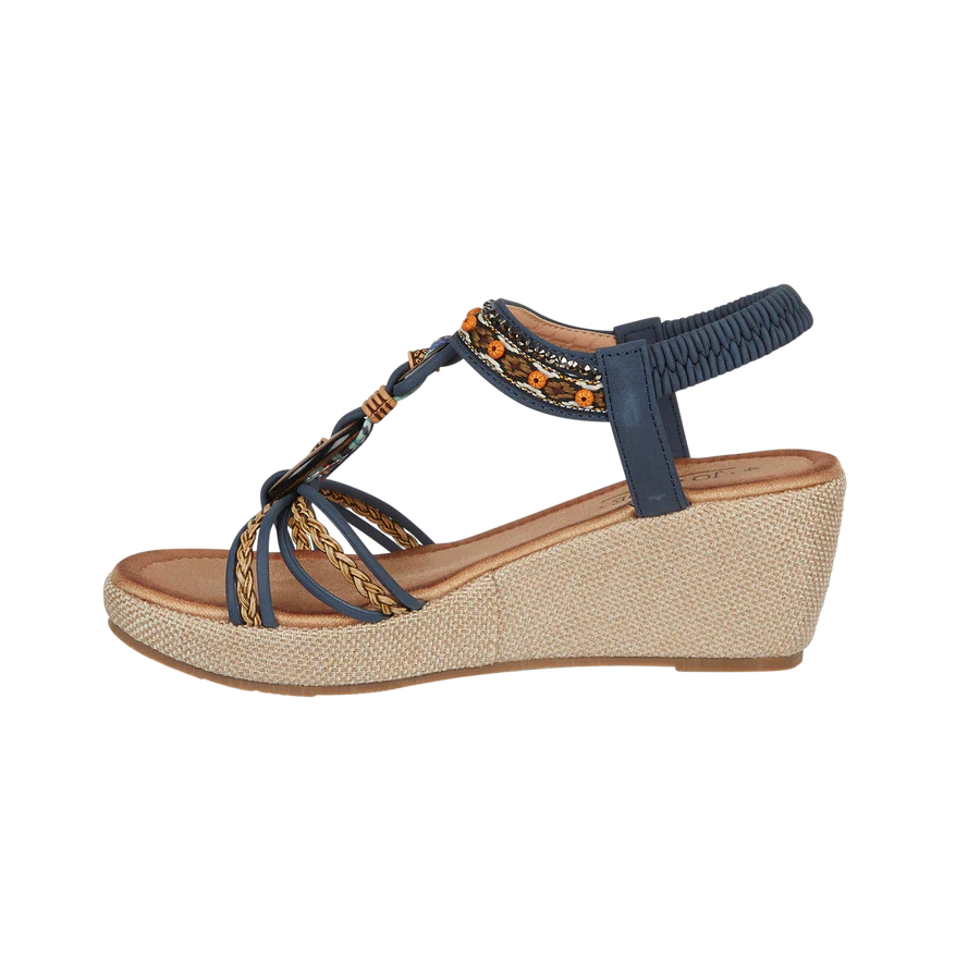 Jo & Joe navy Trinidad wedge sandals sizes 4-8 (37-41)