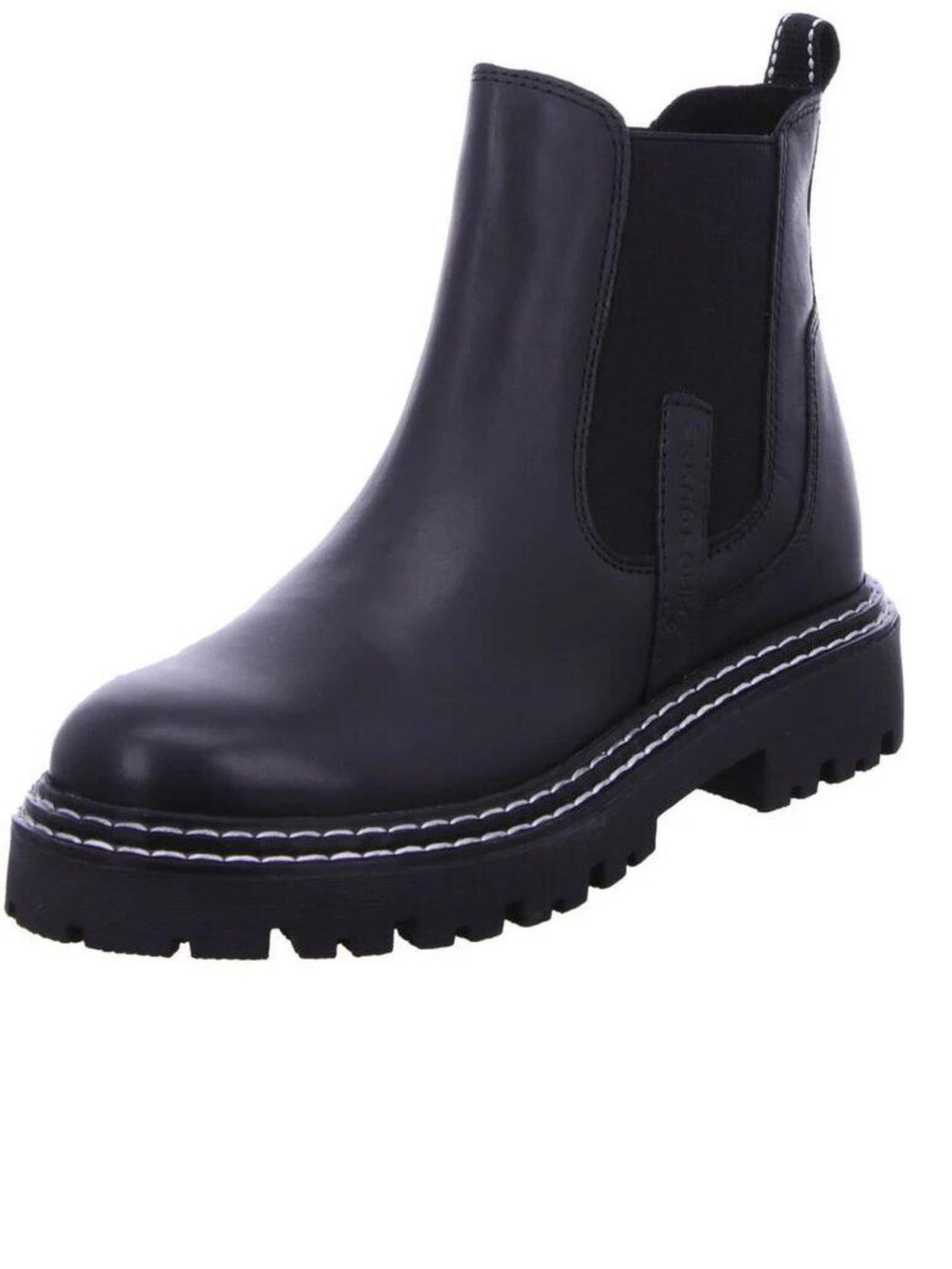 Marco Tozzi black leather stitch Chelsea boots sizes 4 8 The Fashion Shop