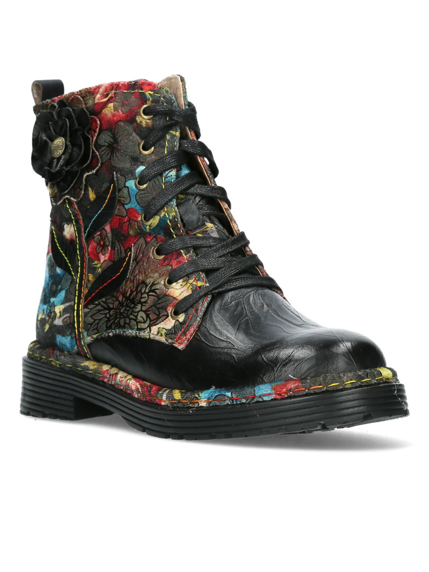 Laura Vita Incaso black leather lace up boot sizes 4-8