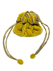 Lua Olive Velvet Draw Pull Pouch